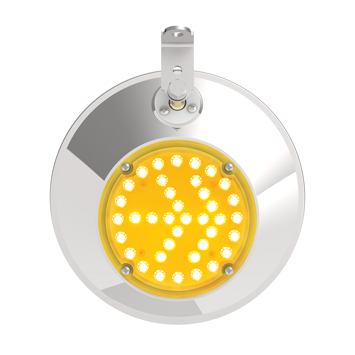 8-1/2" 430 Stainless Steel Convex Mirror With LED - Passenger AMS Tractolaser