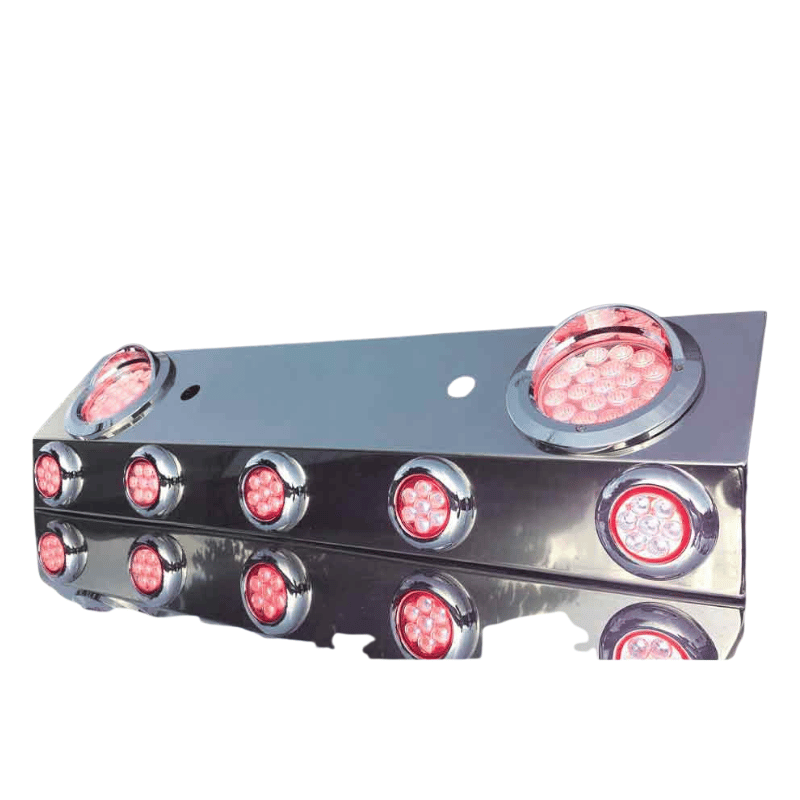 DUAL LED AIR LINE BOX – 4″ & 2″ LEDS (CLEAR LENS) | STAINLESS STEEL Tractolaser