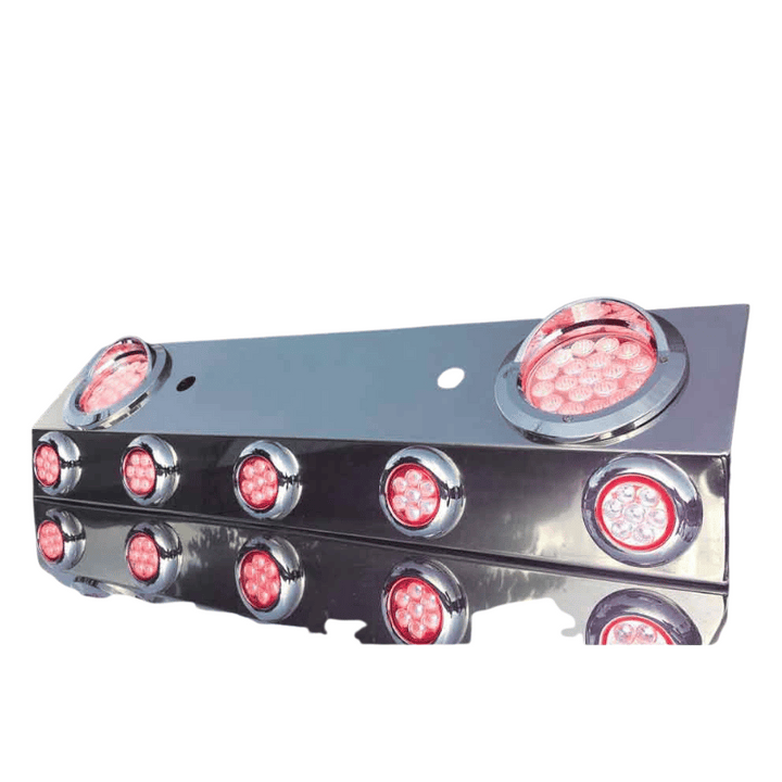 DUAL LED AIR LINE BOX – 4″ & 2″ LEDS (CLEAR LENS) | STAINLESS STEEL Tractolaser