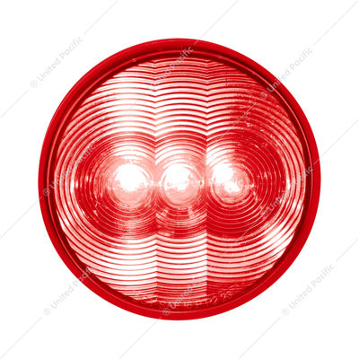 3 LED 4" ROUND LIGHT (STOP, TURN, & TAIL)-RED LED/RED LENS 38064B Tractolaser