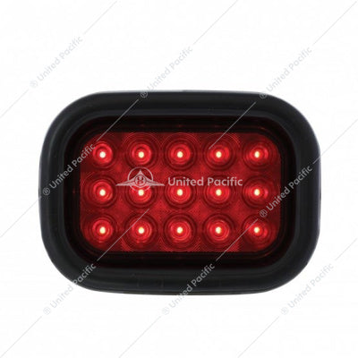 15 LED RECTANGULAR LIGHT KIT (STOP, TURN & TAIL) - RED LED/RED LENS 38747BRK Tractolaser