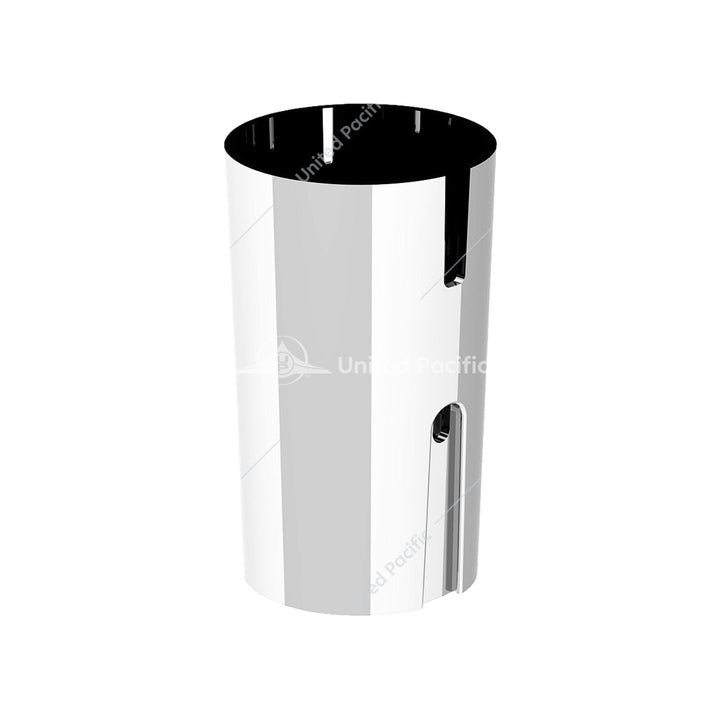 Black and white cylindrical object on a white background