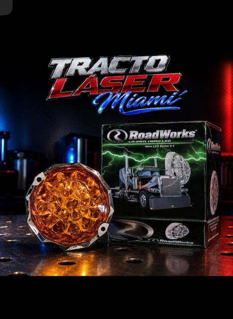 3.5" RoadWorks Lo-Pro Hero Watermelon LED Marker Light  AMB/AMB JWL-1004 Tractolaser