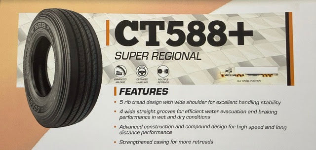 TIRE TRUCK 295/80/R22.5/18 CT588 PLUS HWY COSMO TIRES Tractolaser
