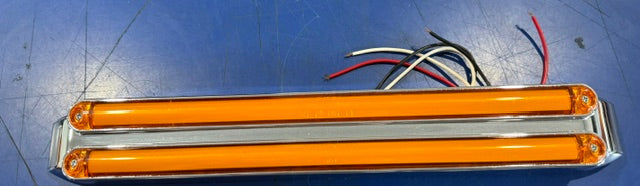 LED LIGHT BAR YELOW HALLO DOUBLE WHIT BEZEL CHROME 13.5" Tractolaser