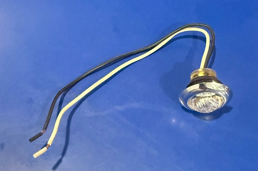 3/4" ROUND MARKER LIGHT 1 LED  GREEN LENS W/ GROMMET STEEL Tractolaser