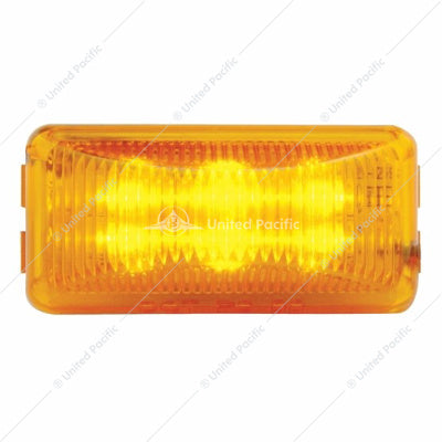 6 LED RECTANGULAR LIGHT (CLEARANCE/MARKER) - AMBER LED/AMBER LENS 38158 Tractolaser