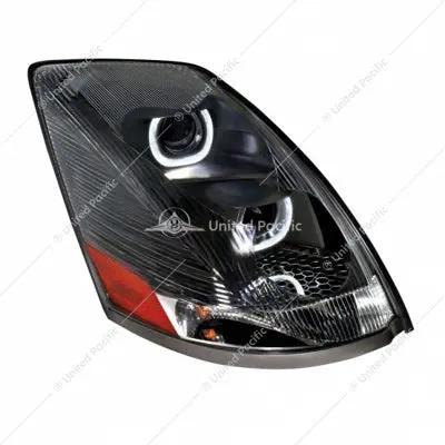 BLACKOUT PROJECTION HEADLIGHT WITH WHITE LED LIGHT BAR FOR 2003-2017 VOLVO VN/VNL - PASSENGER 31269 Tractolaser