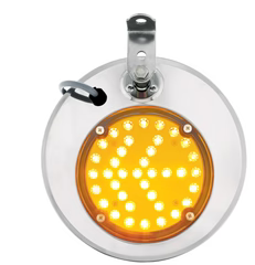 8-1/2" 430 Stainless Steel Convex Mirror With LED - Driver AMS Tractolaser
