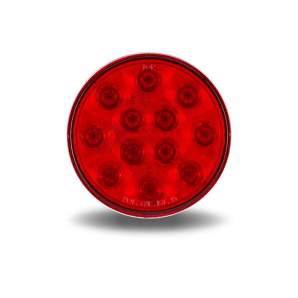 4″ Red Stop, Turn & Tail Round LED Light – 12 Diodes TRUX TLED-412R Tractolaser
