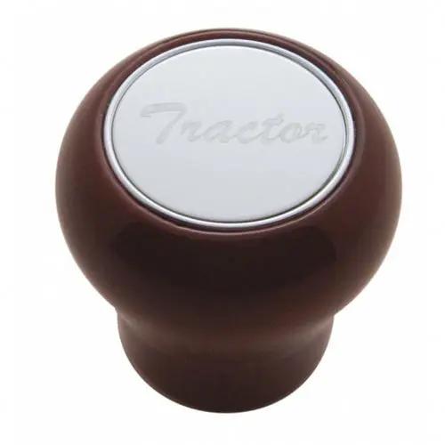 TRACTOR" WOOD AIR VALVE KNOB - STAINLESS PLAQUE 23358 Tractolaser
