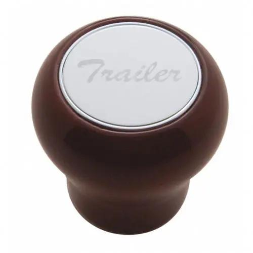 TRAILER" WOOD AIR VALVE KNOB - STAINLESS PLAQUE 23359 Tractolaser
