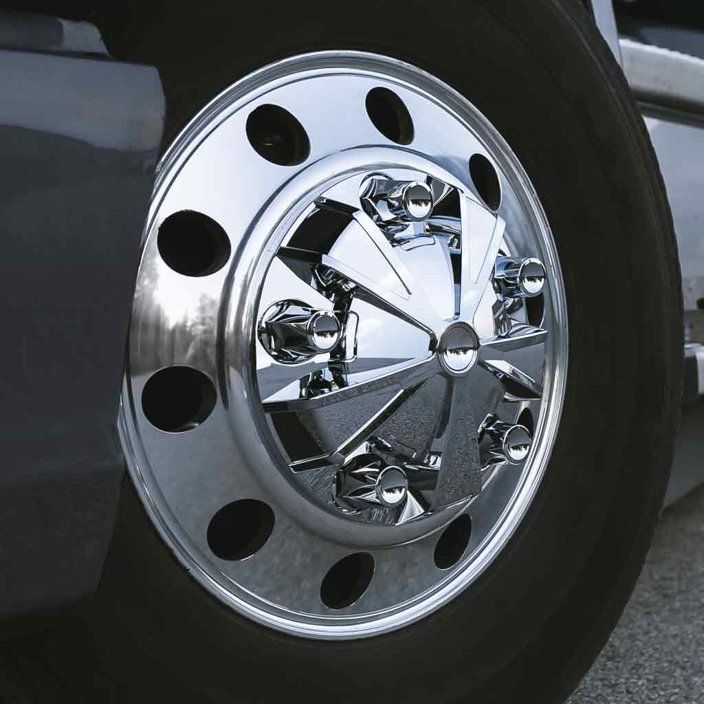 Complete Chrome ABS Plastic Mag Wheel Axle & Nut Cover Kit TRUX THUB-MC1 Tractolaser