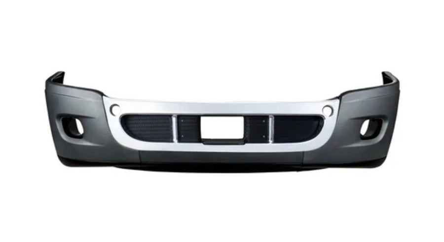 Complete 3-Piece Front Bumper Set With Fog Light Hole For 2008-2017 Freightliner Cascadia 21948 UP INCLUDES CHROME CENTER TRIM Tractolaser