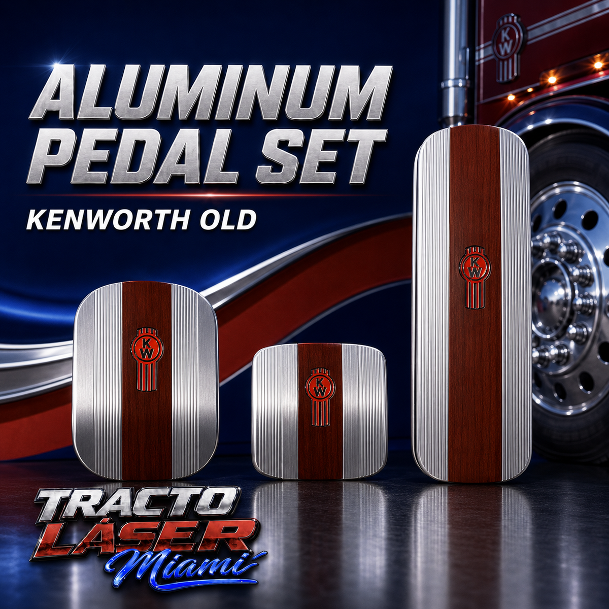 PEDALS ALUMINIUM KENWORTH WOOD OLD MODELS Tractolaser