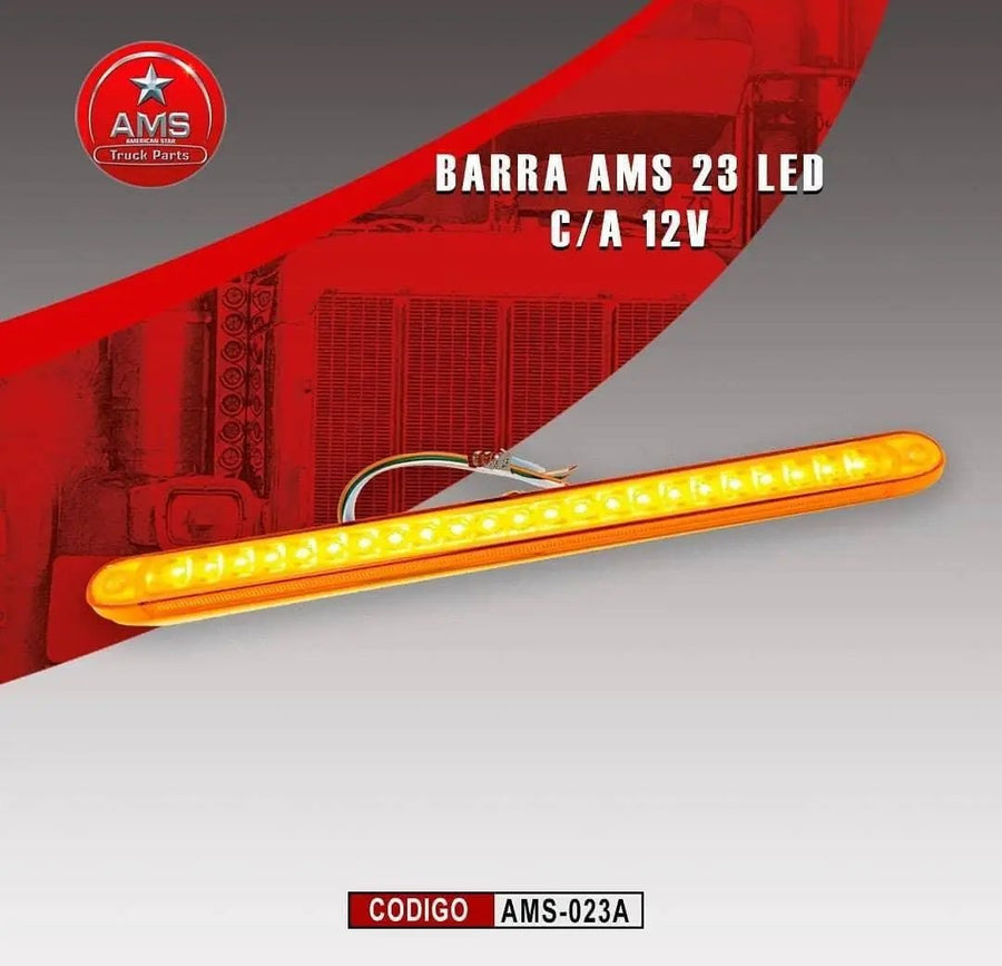 AMS LED LIGHT BAR 23 LED 17" AMBER Tractolaser