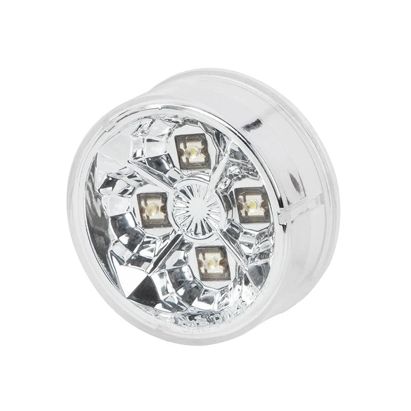 Mini LED Utility Light - 2-1/2" Round - 4 LEDs CLEAR/AMB AMS Tractolaser