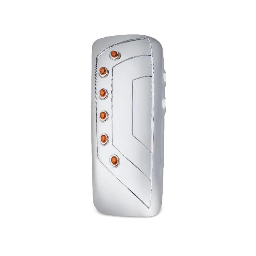 Kenworth T680, T880 Triple Plated Chrome Mirror Cover With 3/4" Led Lights x 2 Tractolaser