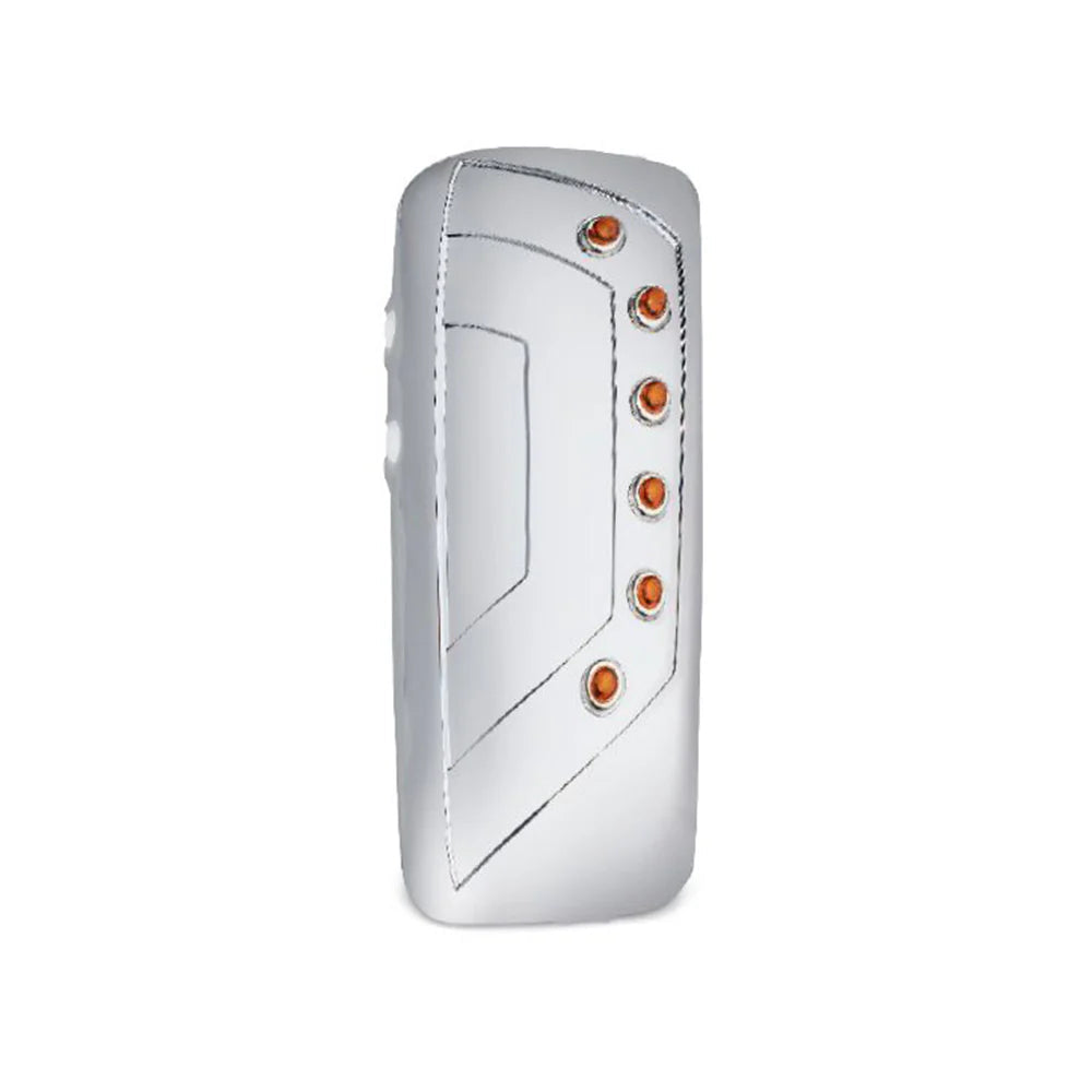 Kenworth T680, T880 Triple Plated Chrome Mirror Cover With 3/4" Led Lights x 2 Tractolaser