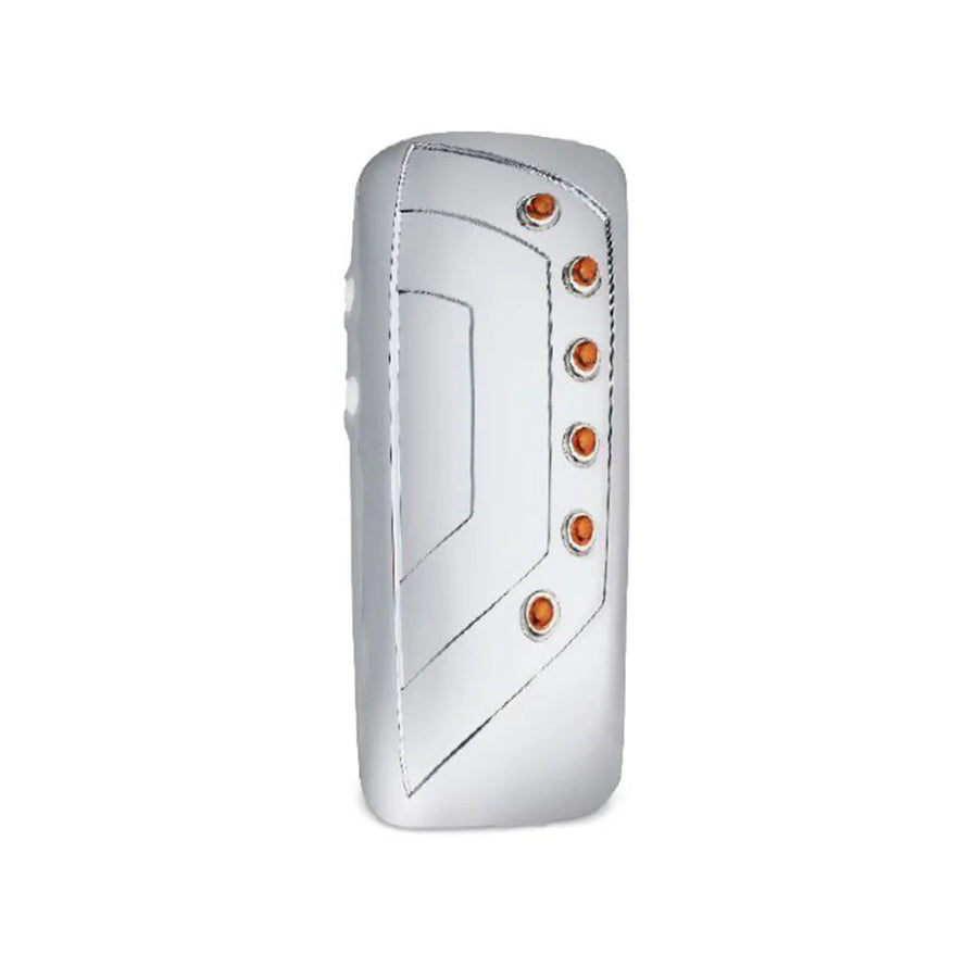 Kenworth T680, T880 Triple Plated Chrome Mirror Cover With 3/4" Led Lights x 2 Tractolaser
