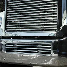 Replacement for CORONADO GLIDER W ROUND HEADLIGHT BEZELS YEAR 2018 BRUNNER STAINLESS STEEL LOUVERED BUMPER GRILLE INSERT (for FREIGHTLINER) and others Tractolaser