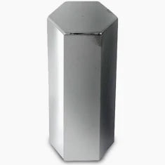 HEX FLAT TOP CHROME PLASTIC 33MM LUG NUT SCREW ON - 5" Tractolaser