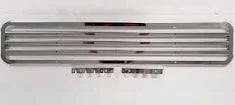 Replacement for CORONADO GLIDER W ROUND HEADLIGHT BEZELS YEAR 2018 BRUNNER STAINLESS STEEL LOUVERED BUMPER GRILLE INSERT (for FREIGHTLINER) and others Tractolaser