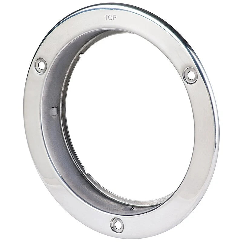 Mounting Flange for 4" Round Trailer Lights - Stainless Steel Tractolaser